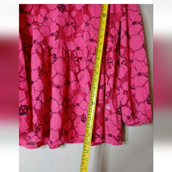 Lane Bryant Pink Lace Boho Women's Top - Picture 5 of 6